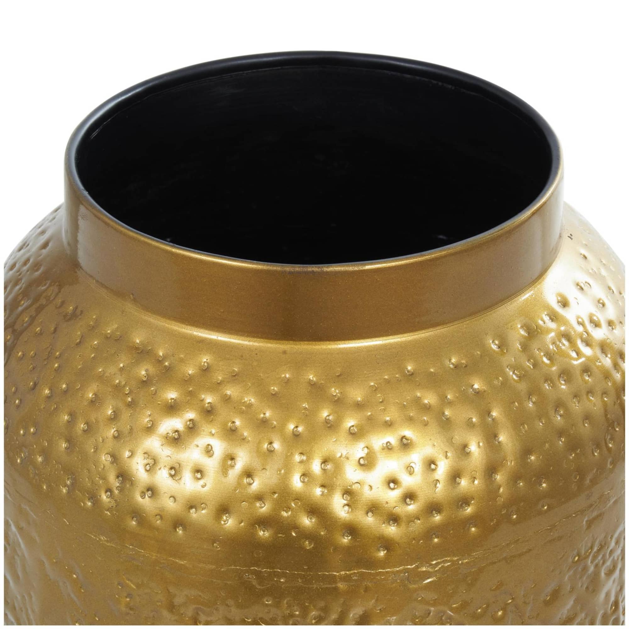 Gold Metal Textured Hammered Vase